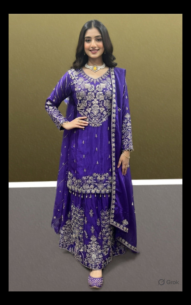Noor Royal Purple Lehenga Set