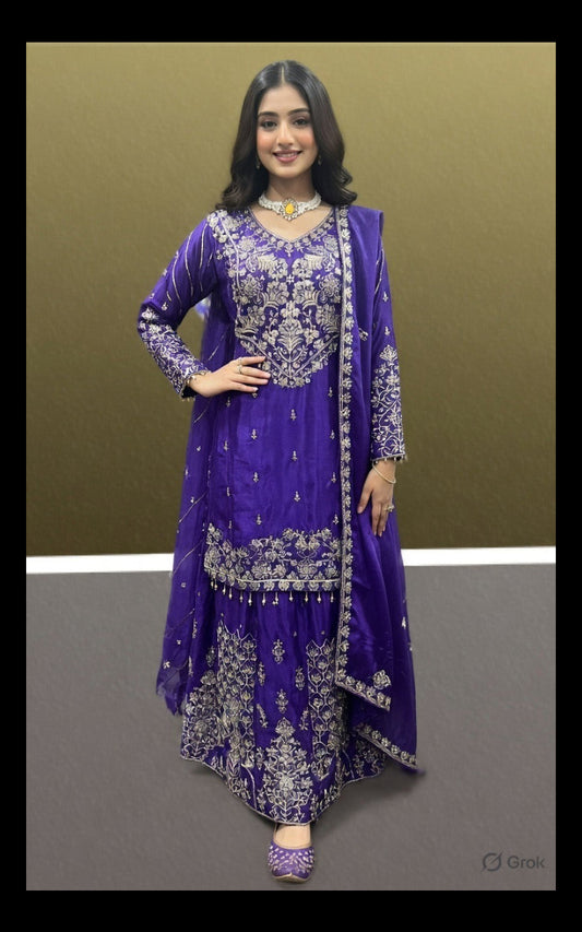 Noor Royal Purple Lehenga Set