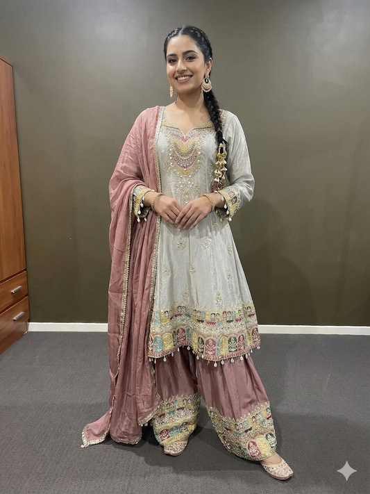 Blush & Ivory Heritage Farsi Salwar Set