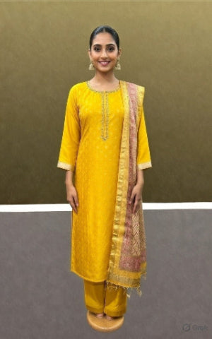 Radiant Mustard Kurta with Palazzo Pants